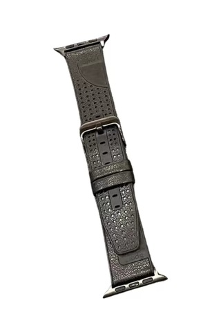 Movenchy Apple Watch Uyumlu 45mm Buff Deri Kordon - Siyah