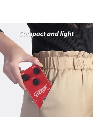 Xindoker Gitar Efekt Pedalı - Geleneksel Distorsiyon, Metal Kasa, 6.35mm Giriş/çıkış, Ton-kazanç-ses Seviyesi Kontrolü, Led Gösterge