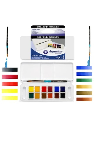 A5 200 Gr Spr Mix Media Pad 20 Yp Daler Rowney Aquafine Sulu Boya Seti 12'li Fırça Seti Daler Rowney Karışık