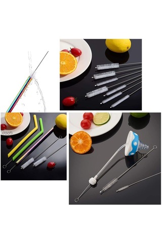 Cc Ggball Uzun Saman Fırçası, Naylon Boru Boru Temizleyici 10-ıhch X 2/5-ınç, 10'lu Set, Şeffaf Beyaz, Paslanmaz Çelikten Yapılmış