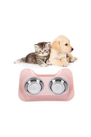 Sones Paslanmaz Çelik Kedi Ve Köpek Çift Kase Sızdırmaz İçme Suyu Hayvan Kasesi