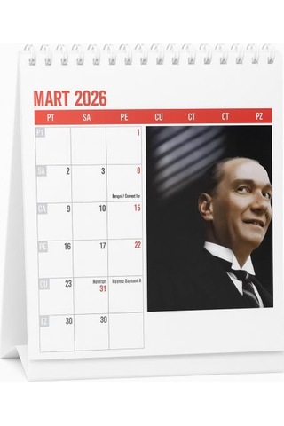 Keskin 600129-99 2026 Mtk-820 Karton Üçgenmasa Takvim Atatürk