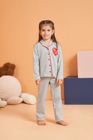 Modadua Pjs 28065 Çocuk Düğmeli Pijama Takım Gri