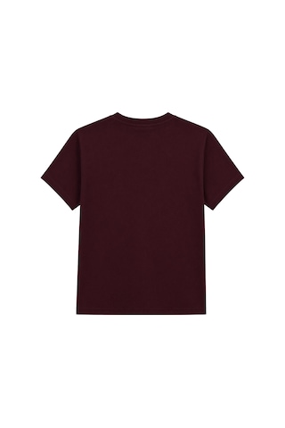 Mixray 2101 Kadın Bisiklet Yaka Soft Oversize Basic Modal T-shirt Bordo