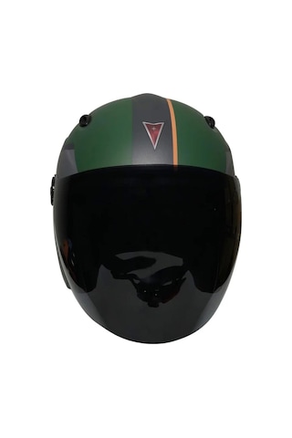 Motosiklet Ve Bisiklet Yarım Kask Siyah Vizör Ce Sertifikalı Abs Material Motor Kaskı Cargo Yeşil
