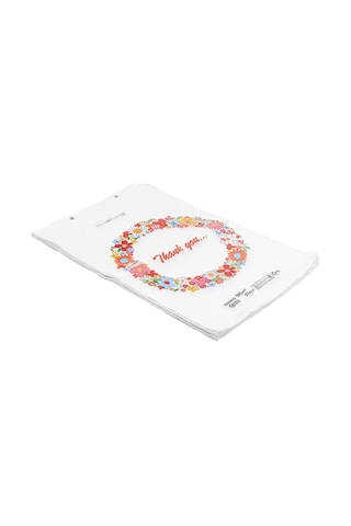 Naksan Baskılı Beyaz Poşet 3 Numara 100 Lü 30x45