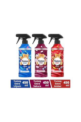 Yumoş Sprey Amber + Sakura + Lilyum Sprey 3 x 450 ML