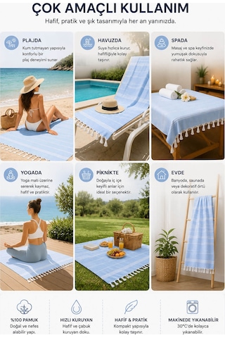 Sultan Peştemal Havlu 100 Pamuklu Deniz Plaj Banyo Peştemali 100x180 Cm Çok Renkli