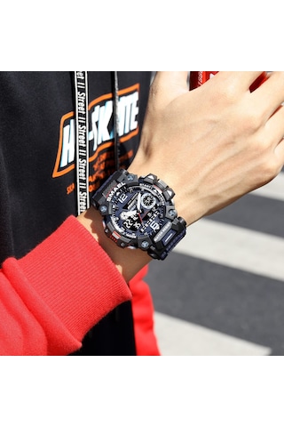 Reedark Smael 8072 Erkek Kol Saati - Kronograf, Alarm, Su Geçirmez, Gece Aydınlatması, Dış Mekan Taktik Stili