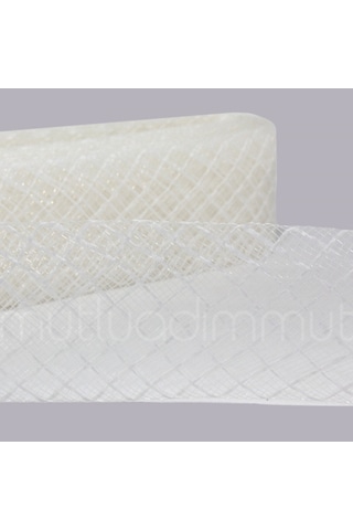 Mutluadim 4,5Cm X 25Metre Koton Baklavalı Gren Esnek Kurdela Gelinlik-Krem