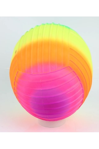 2 Adet Gökkuşağı Renkli Plaj Voleybol Topu Plastik Top + Pompa Hediyeli
