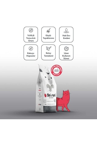 Toi Moi Aktif Karbonlu Sodyum Bentonit Kedi Kumu 10 L