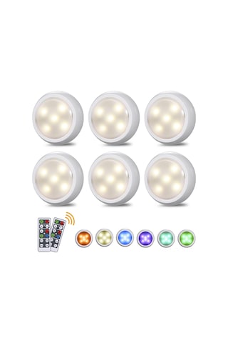 Qingmipy 6 Lı Paket Uzaktan Kumandalı, Usb Şarjlı, Rgbw Led Dolap Işığı, 10 Parlaklık Seviyeli, 3 Aydınlatma Modlu, Dekoratif Ortam Aydınlatması Çok Renkli