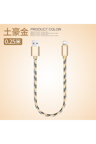 Suofeng 3 Metre Pembe Altın Tiger Desenli Örgülü Hızlı Şarj Kablosu - 8pin, Android, Type-c Uyumlu Telefon Şarj Cihazı