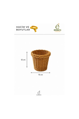 2 Li Hasır Sepet Seti Dekoratif Çok Amaçlı Düzenleyici Organizer Banyo Raf Mutfak Saklama Sepeti Kahverengi