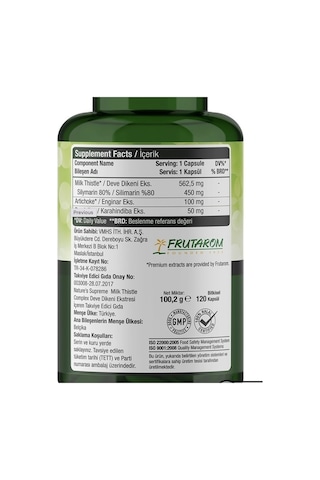 Nature's Supreme Milk Thistle Complex 120 Kapsül