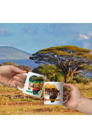 Güney Afrika Kupa Bardak 2 Adet Seyahat Hatıra South Africa Mug