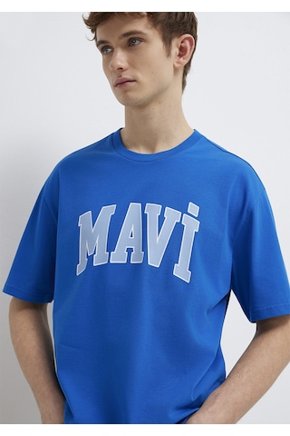 Mavi - Mavi Logo Baskılı Mavi Tişört 0611711-81330 Mavi