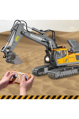 Işıklı Sesli Full Fonksiyon Metal Hareketli Kepçe 2.4ghz Uzaktan Kumandalı 680 Rotasyon Excavator