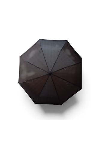 Elma Shop Tam Otomatik Şemsiye - Siyah Mini Kareli - Dayanıklı - Kırılmaya Karşı Yay Destekli - 100 Cm Çap - Eva Su Geçirmez Yağmurluk Hediyeli Siyah - Gri