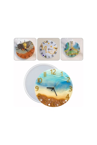 Epoksi Silikon Kalıp Rakamsız Saat Kalıbı 40 Cm