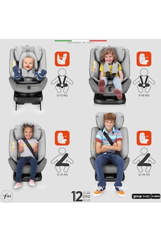Elele Modenafix 360 Dönebilen İsofixli Oto Koltuğu 0-36 Kg Siyah