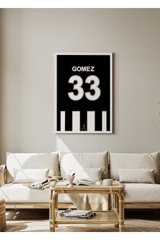 M.gomez 33 Poster Tablo Beyaz Çerçeveli