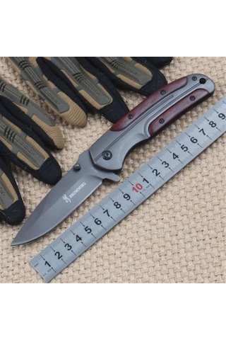 Kişiye Özel Gerber Serisi Avcı Tip Kamp Çakısı 21 Cm - Ahşap Sap Çok Renkli