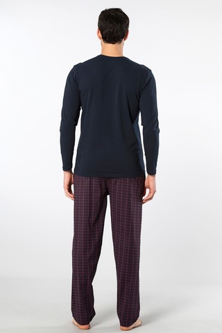 Cacharel Erkek Poplin O Yaka Uzun Kollu Pijama Takım 2239/bordo 1 Lacivert