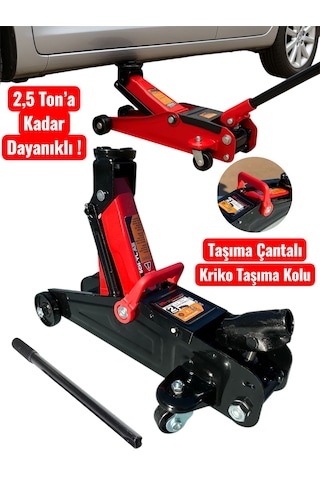 Schmıtzer Sch-yla3k 2,5 Ton A Kadar Dayanıklı Çelik Araba Kaldırma Oto Krikosu Çantalı Tekerlekli Hidrolik Timsah Kriko