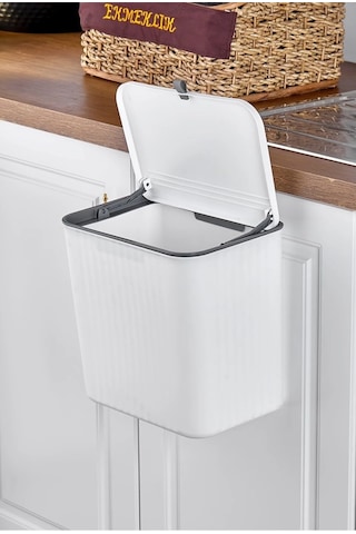 Bayev Fonksiyonel Kapaklı Banyo Ve Mutfak Tezgah Üstü Çöp Kovası 15 Lt. Pratik Kapak Çok Renkli