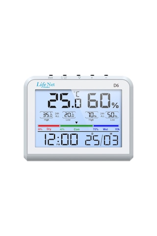 Life Net Medikal Dijital Termometre Isı Ve Nem Ölçer D6