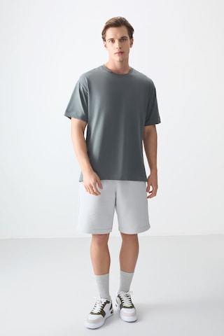 Air Jones Tommy Life Haki %100 Pamuk Kalın Yumuşak Dokulu Oversize Fit Basic Erkek T-shirt - 88353 Haki
