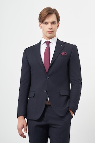 İmza Koyu Lacivert Armürlü Mono Yaka Tam Astar Esnek 6 Drop Slim Fit Classic Takım Elbise 1001245175 Koyu Lacivert