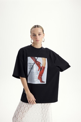 Mai Studios Co. Theory Oversize Siyah T-shirt SIYAH