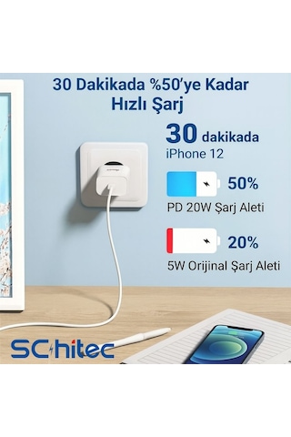 Schitec 3 Paket 6a 100w Type-c To Lightning Hızlı Data Ve Şarj Kablosu 1 Metre/ 2 Metre / 3 Metre Beyaz Sx112131 - Schitecsx1121313p