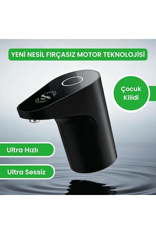 Flowblue Yeni Nesil Ultra Sessiz Ve Ultra Hızlı Otomatik Damacana Pompası Siyah Diğer