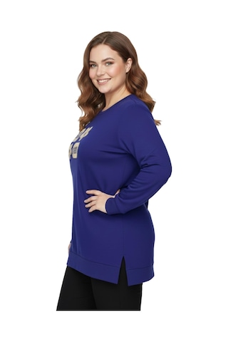 Caftan Kadın Sıfıryaka Taşlı Tunik Bgl-st05087 İndigo