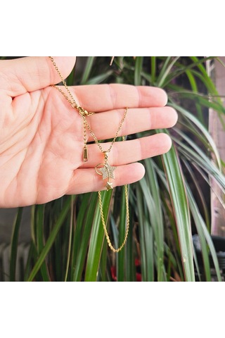 Slowshe-14k Altın Kaplama Minimal Kuyruklu Yıldız Kolye altın