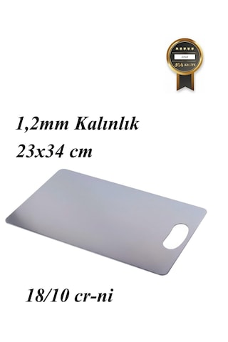 1,2 Mm Paslanmaz Çelik / Metal Kesme Tahtası 304 Kalite 23x34 Cm 18/10 Cr-ni Gümüş