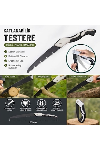 53 Cm Katlanır Pelikan Testere, Büyük Boy, El Testeresi, Katlanabilir Budama Ve Kesim Testeresi, Kam