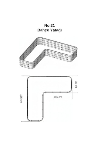Modüler Yükseltilmiş Bahçe Sebze Yatağı No:21 165x165 Bej