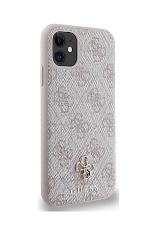Apple Uyumlu iPhone 12 Uyumlu Kılıf Guess Lisanslı Magsafe Şarj Özellikli Small 4g Classic Kapak Pembe -