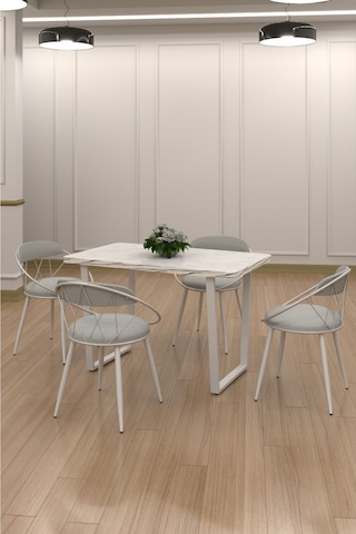 Kagu Eviana Relax Mdf Masa Sandalye Beyaz Ms Kaz Beyaz