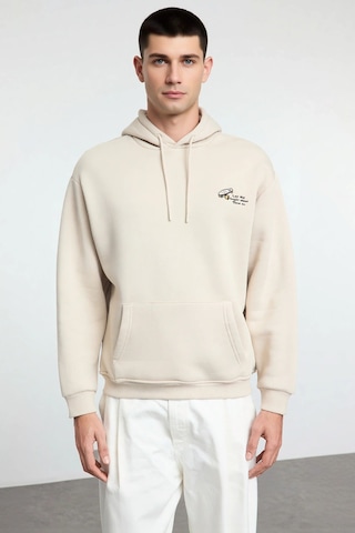Benerly Erkek Kapüşonlu Düşük Kol Sweatshirt Slogan Nakışlı Fonksiyonel D Taş