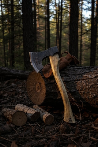 Savaşan Çelik 4140 Kamp Baltası Doğal Akasya Sapı Vernikli