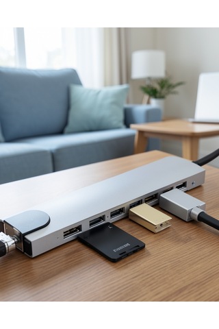 Usb C Çoklu Port Adaptör Hdmı Usb Ethernet Sd Kart Hub 0