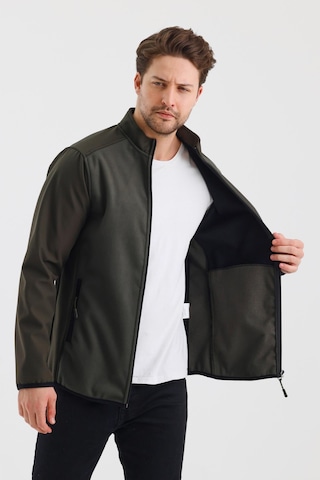 Alexandergardi Alexandergardı Dik Yaka Fermuarlı Astarsız İçi Polar Su İtici Softshell Kumaş Mont E24-mnt-02 001