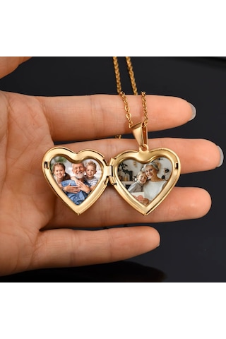 Love Yazılı Metal Gold Kapağı Açılabilen Kadın Kolye Çok Renkli