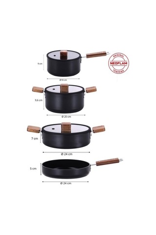 Neoflam 0128 D-neobn7s Bıen Alumınyum Dokum Tencere Setı 7 Prc Sıyah